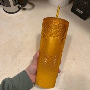 Limited Edition Summer 2022 Orange Crystal Grid Starbucks Cup